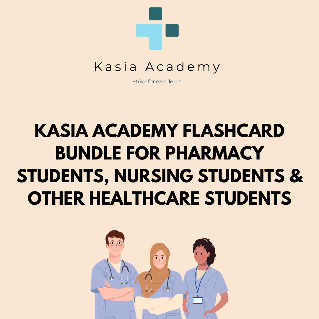 KASIA ACADEMY FLASHCARD BUNDLE FOR TRAINEE PHARMACISTS AND PHARMACY STUDENTS | 85 PAGES | FREE UK SHIPPING |