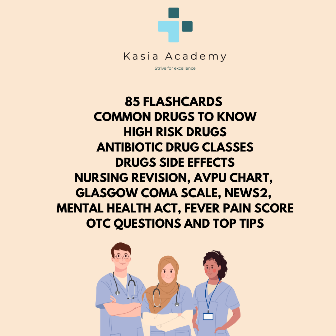 KASIA ACADEMY FLASHCARD BUNDLE FOR TRAINEE PHARMACISTS AND PHARMACY STUDENTS | 85 PAGES | FREE UK SHIPPING |